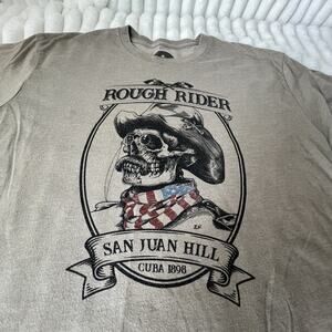 Wash with Souls Rough Riders San Juan Hill T-shirt Mens Size M Military Green